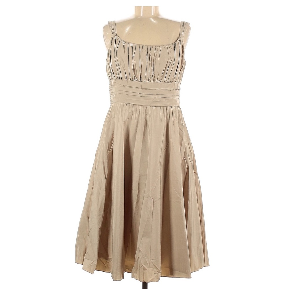 🆕 Anne Klein Tan Pleated Cocktail Party Dress